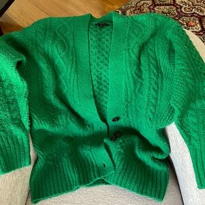 JCrew size M emerald green cardigan